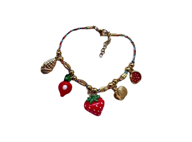 Armband Red Straw