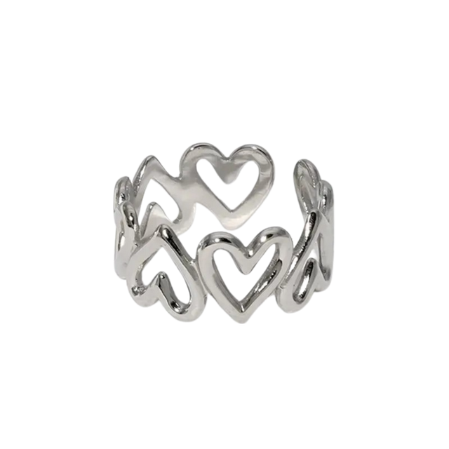 Anillo corazón abierto